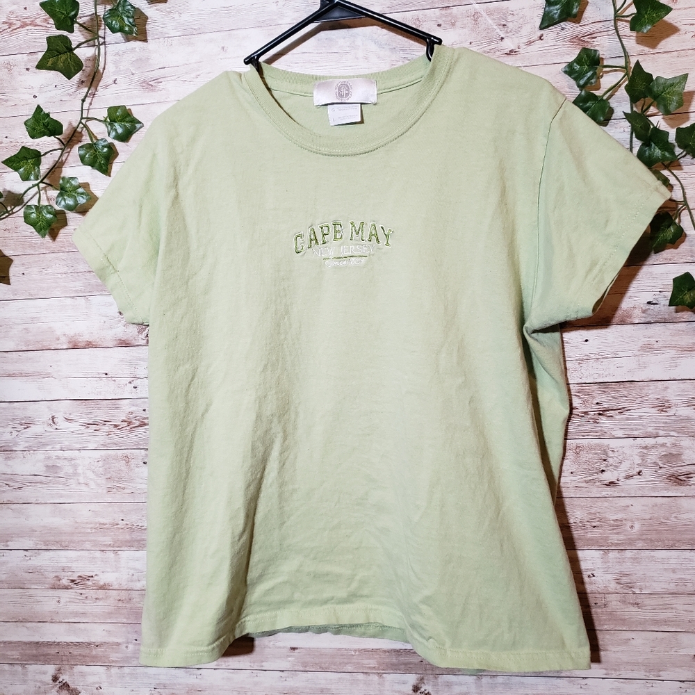 Top Threads Sportswear Cape May New Jersey Green Stitch Top Shirt Short Sleeve